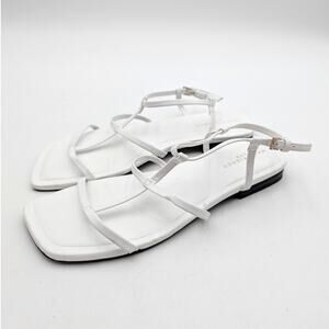 Marc Fisher Marris Open Square Toe Strappy Flat Sandals Women's Size US7.5 EU38